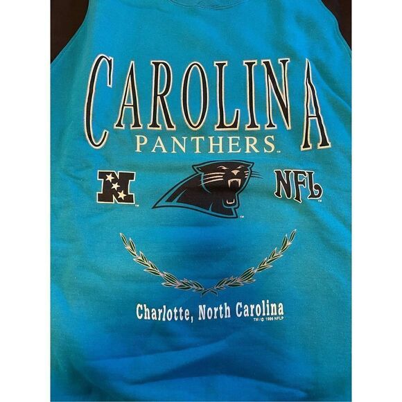 Carolina Panthers Size Large Galt Sand Vintage Crewneck Sweater 1996 Pullover - Picture 4 of 8